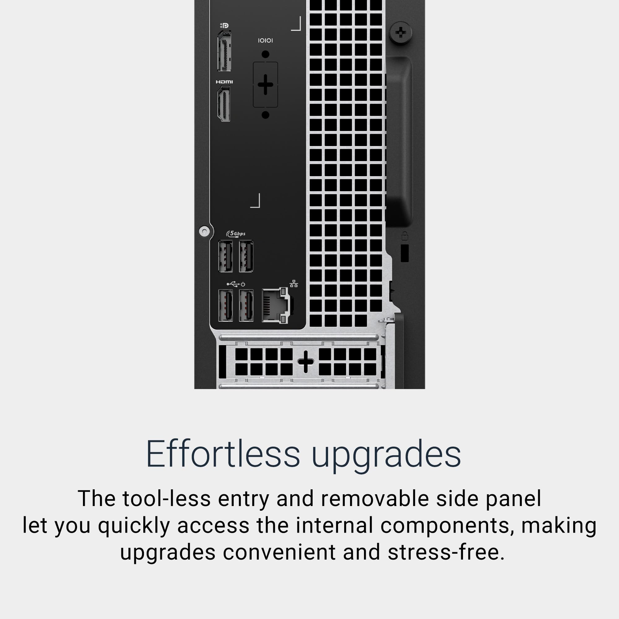 Dell Slim Desktop ECS1250 - Intel Core Ultra 5-225 Processor, Intel UHD Graphics, 16GB DDR5 5600MT/s Memory, 512GB M.2 SSD, 3.0 SD Card Reader, Dell Wired Keyboard and Mouse, Basic Onsite Service