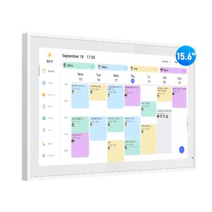 Digital Calendar, 15.6 Inch Wall Planner Electronic Calendar & Chore Chart, Smart Touchscreen Interactive Display for Family Schedules, Great for Organizing Your Routines, Wall & Desk Mountable