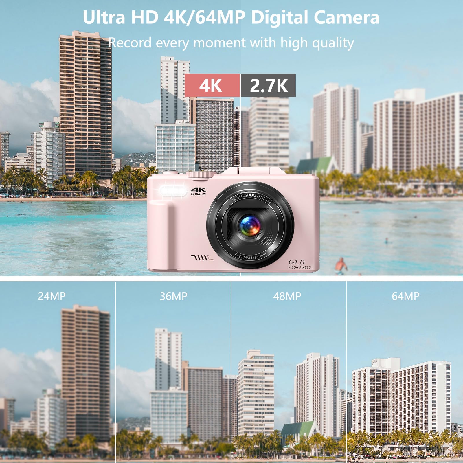 Digital Camera for Photography, 4K Vlogging Camera for YouTube 3