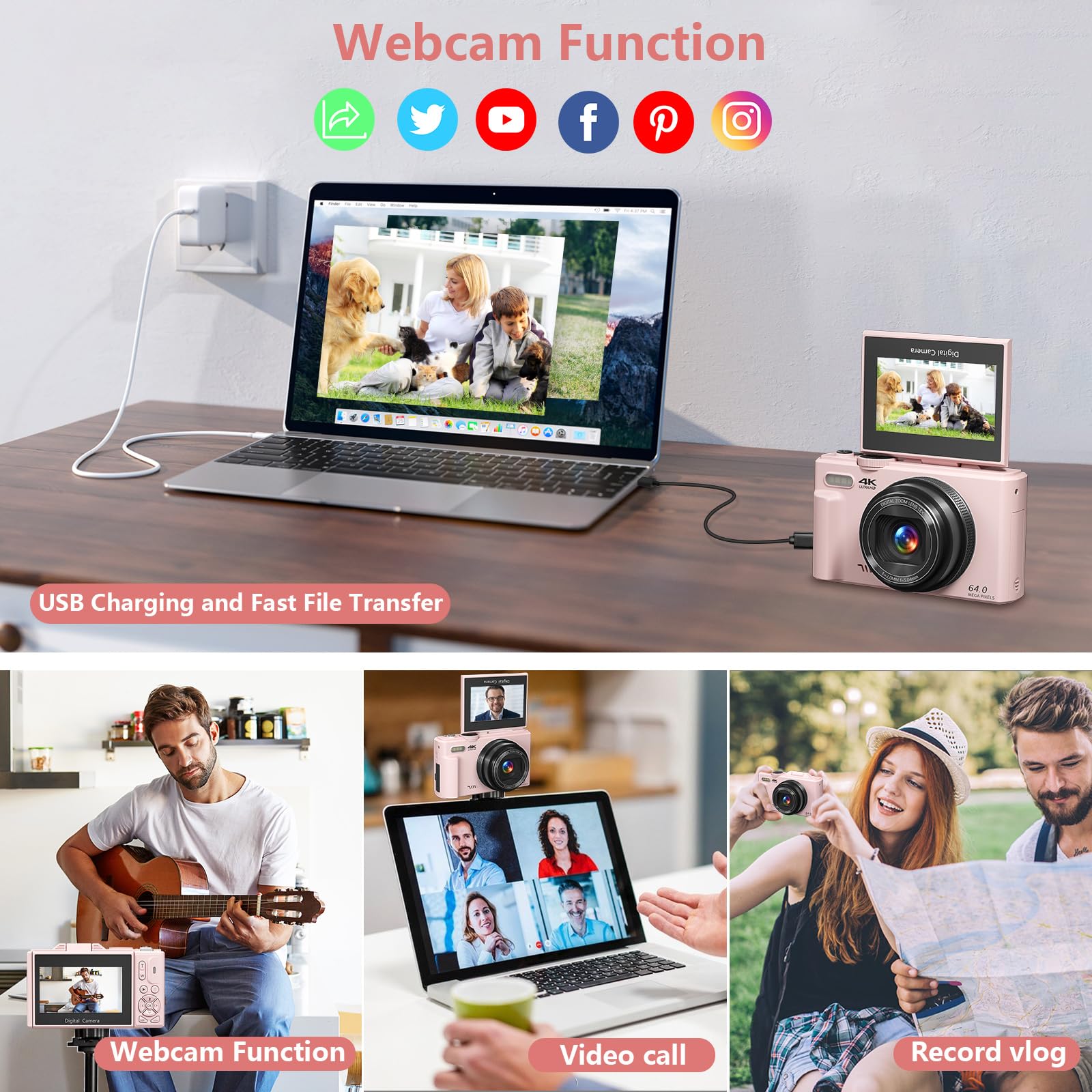 Digital Camera for Photography, 4K Vlogging Camera for YouTube 3