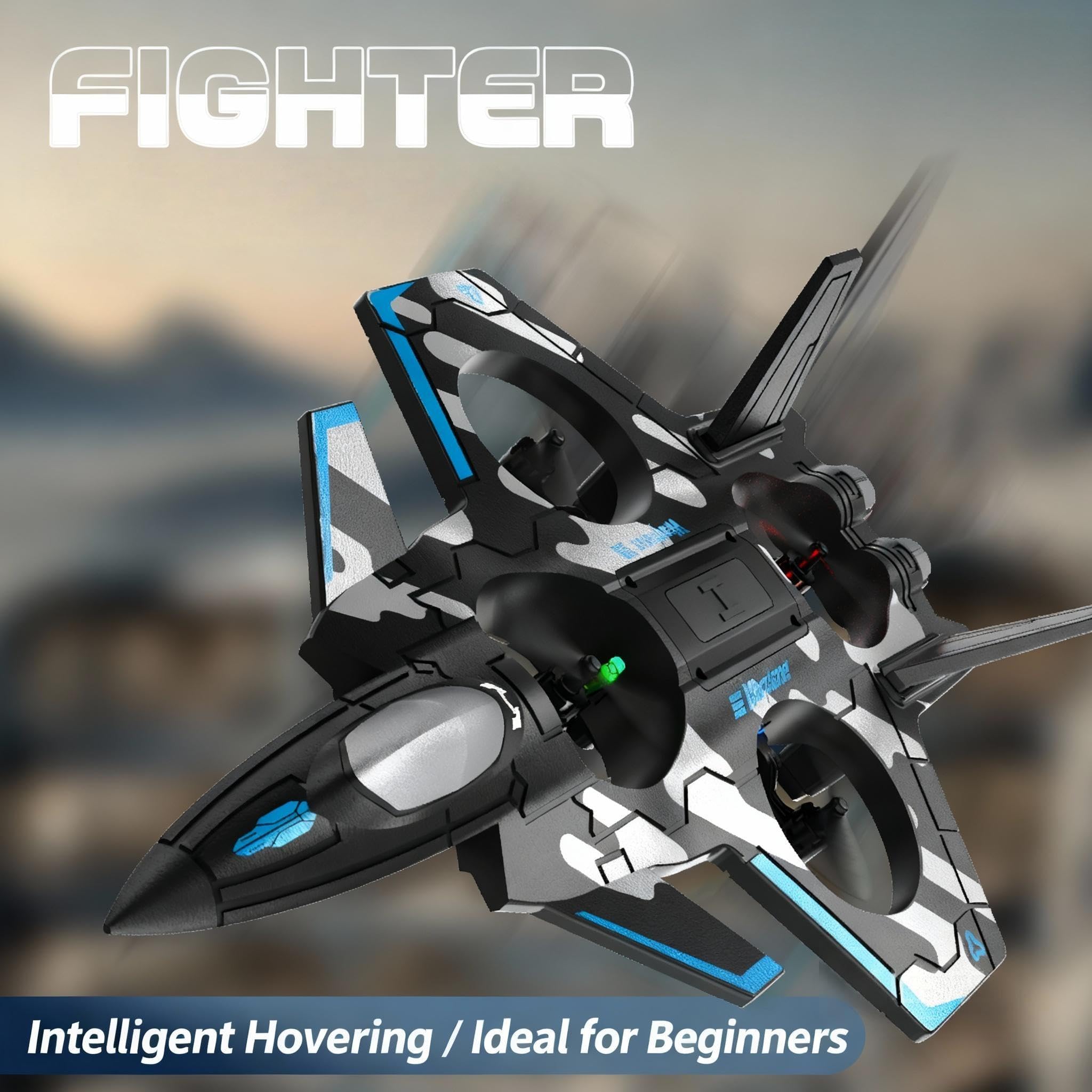 F47 Future Fighter RC Airplane with 360° Stunt Flights - 2.4GHz Remote Control Foam Plane with LED Lights, One-Key Takeoff/Landing, Altitude Hold, 3 Speed Modes - Gift for Kids & Beginners