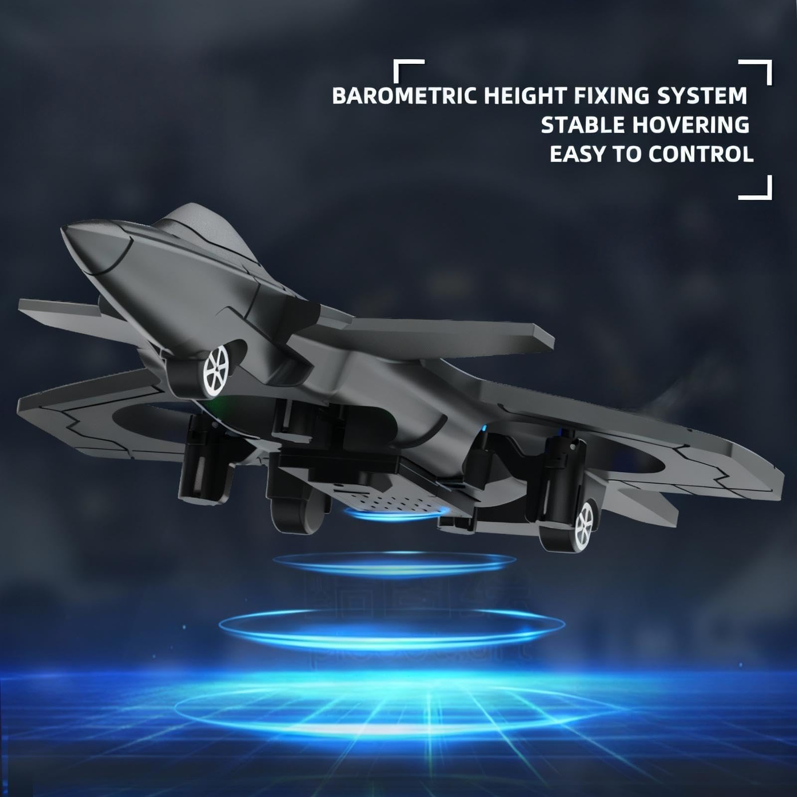 F47 Future Fighter RC Airplane with 360° Stunt Flights - 2.4GHz Remote Control Foam Plane with LED Lights, One-Key Takeoff/Landing, Altitude Hold, 3 Speed Modes - Gift for Kids & Beginners