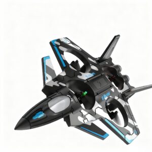 F47 Future Fighter RC Airplane with 360° Stunt Flights – 2.4GHz Remote Control Foam Plane with LED Lights, One-Key Takeoff/Landing, Altitude Hold, 3 Speed Modes – Gift for Kids & Beginners