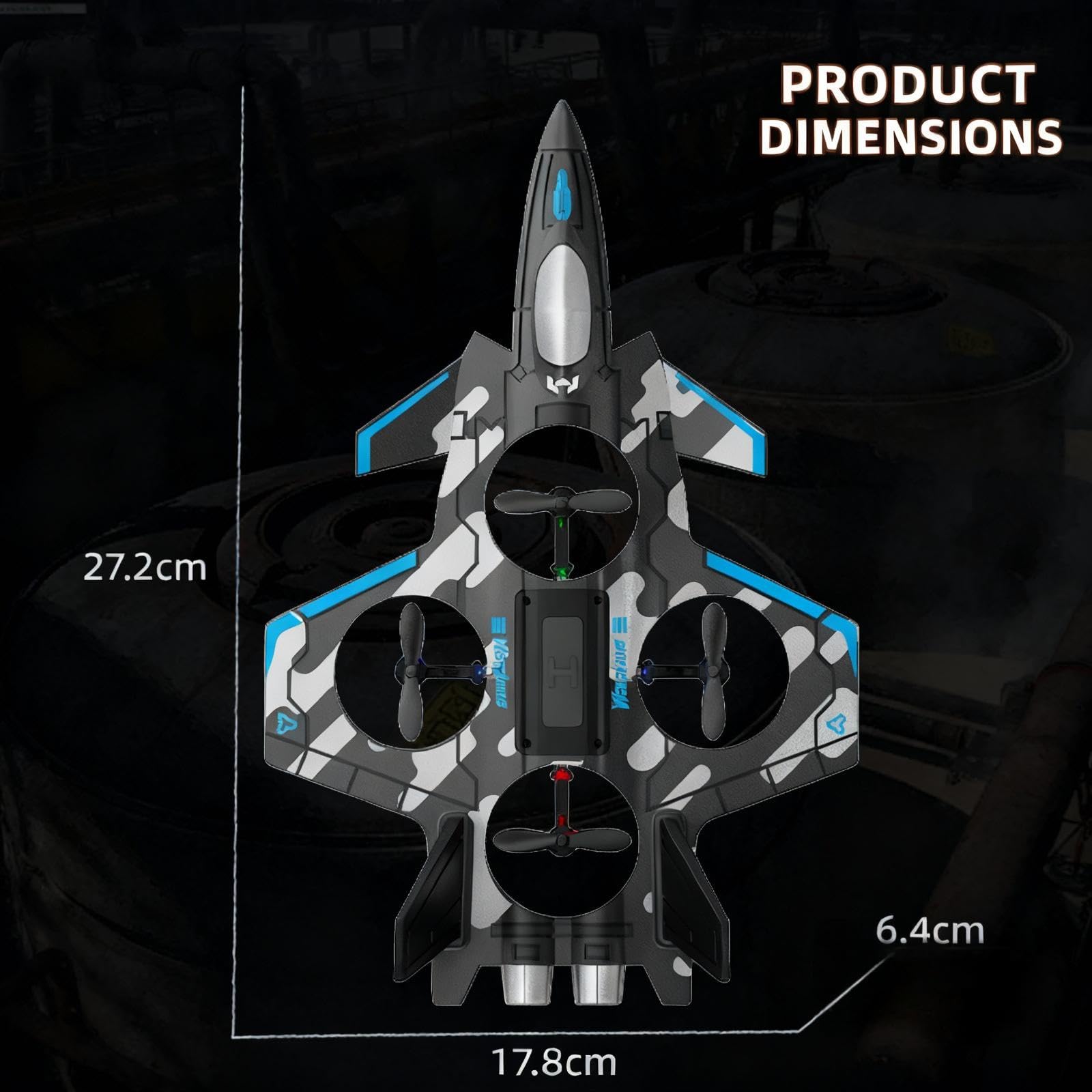 F47 Future Fighter RC Airplane with 360° Stunt Flights - 2.4GHz Remote Control Foam Plane with LED Lights, One-Key Takeoff/Landing, Altitude Hold, 3 Speed Modes - Gift for Kids & Beginners