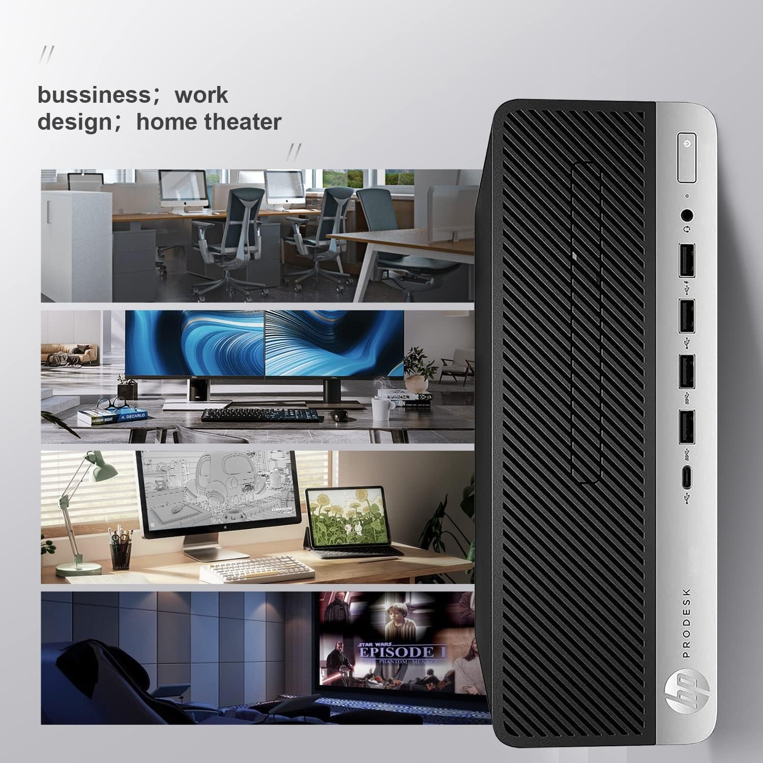 HP ProDesk 600 G3 SFF Desktop Computer with 21.5