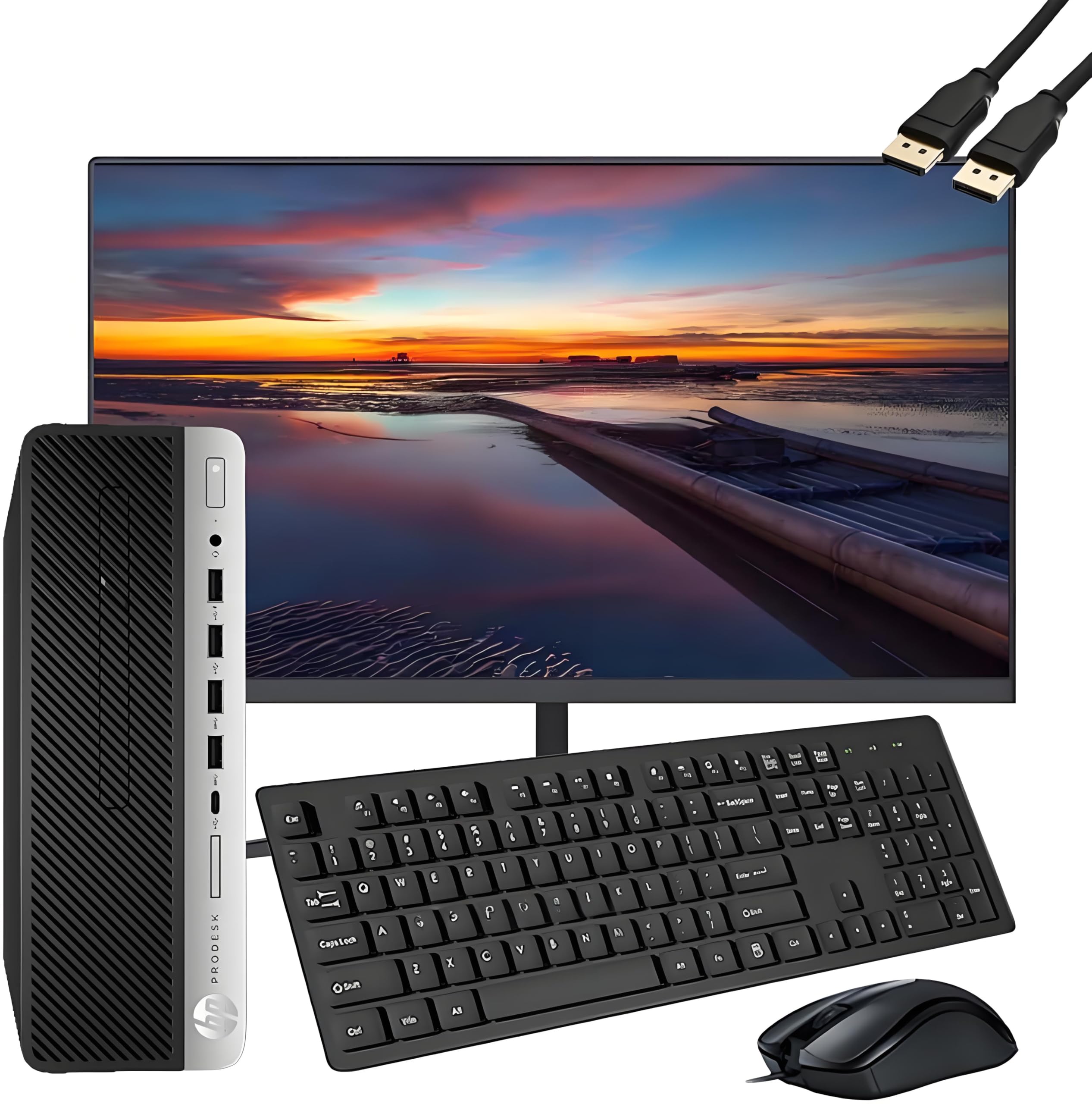 HP ProDesk 600 G3 SFF Desktop Computer with 21.5″ FHD Monitor, Intel Quad Core i5-6500, 16GB DDR4, 256GB SSD, DisplayPort, Keyboard & Mouse, WiFi, BT, Windows 11 Pro (Renewed), Black