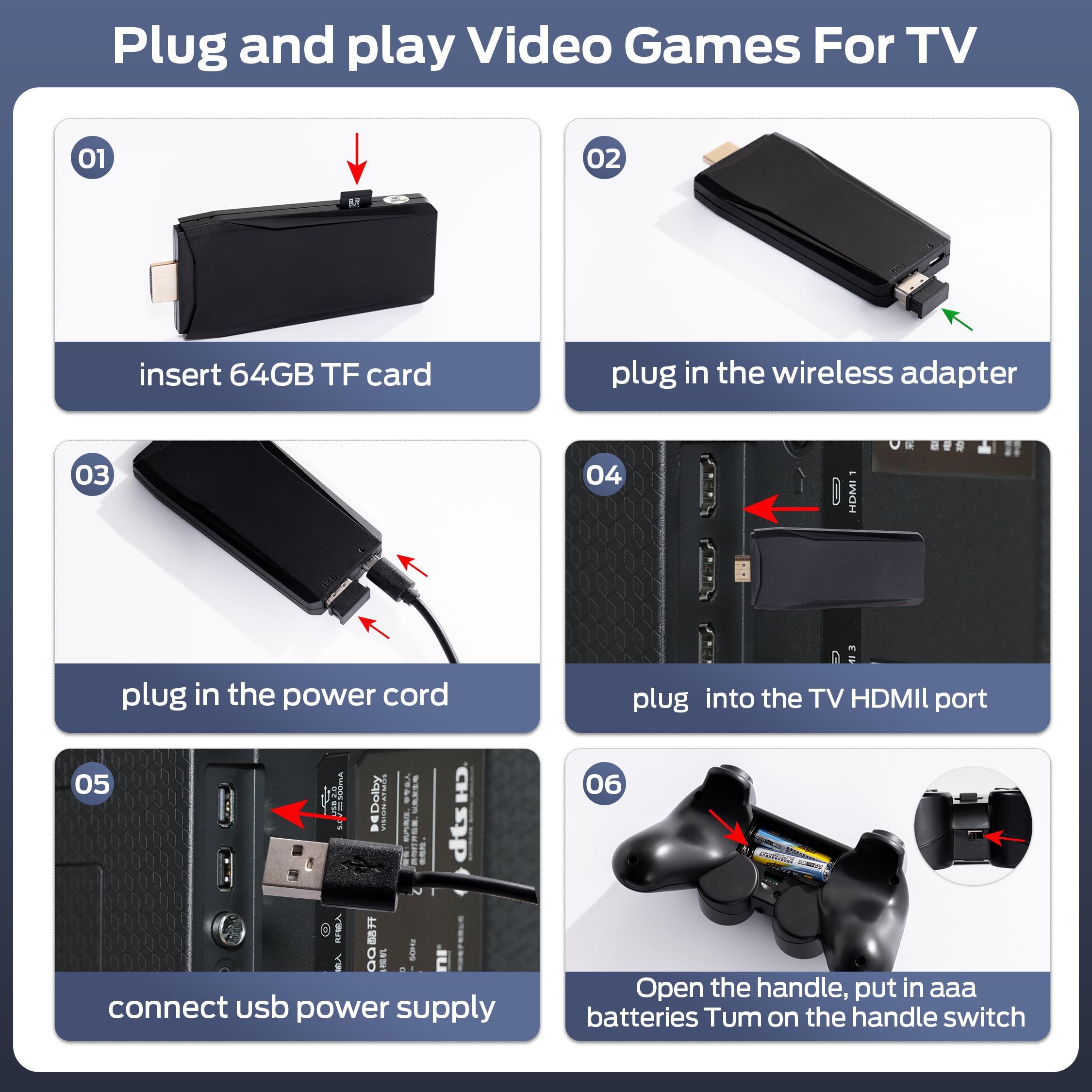 Retro Game Console, Wireless Retro Gaming Console, Plug & Play Video TV Game with 25100+ Built-in Games, 4K HD Output, and 2.4GHz Wireless Controller, 9 Classic Emulators(Black)