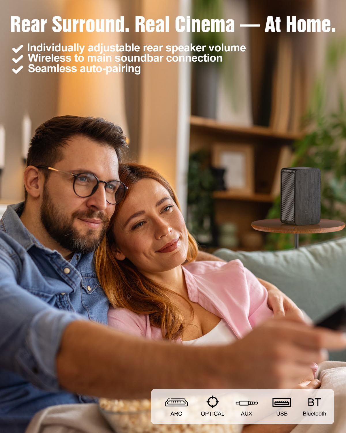 Wooden 5.1.2 Virtual Surround Sound System, 4 Surround Speakers Wired, 400W Peak Power, Sound Bars for Smart TV w/Subwoofer, 5.25'' Deep Bass, Home Theater TV System, ARC/OPT/BT/AUX, HiPulse N512