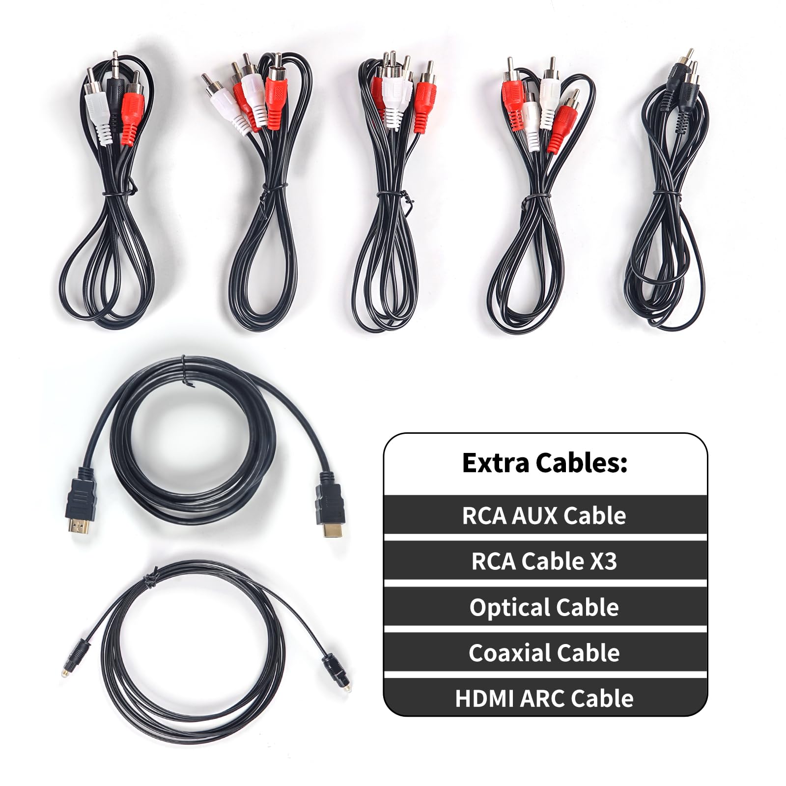 Bobtot Home Theater Wireless Rear Satellite Speakers - 800W 6.5inch Subwoofer 5.1/2.1 Channel Surround Sound Systems with ARC Optical Bluetooth Input