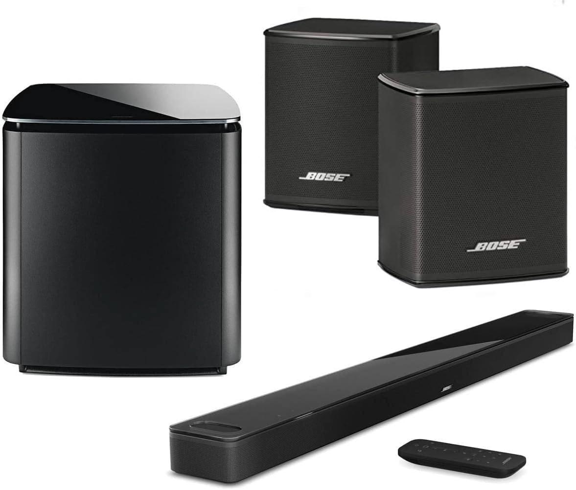 Bose Home Theater System Smart Ultra Dolby Atmos Soundbar, Bass Module 700 2X Wireless Surround Speaker, Black
