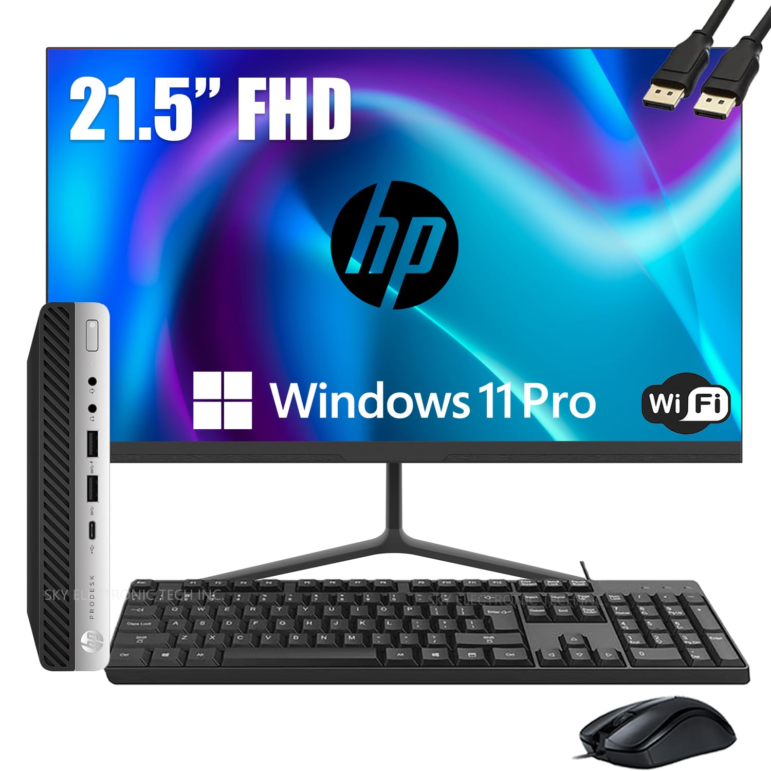 HP ProDesk 600 G3 Desktop Mini Business PC with 21.5″ FHD Monitor, Intel Quad Core i5-6500T, 16GB DDR4 RAM, 256GB SSD, DisplayPort, WiFi, BT, Windows 11 Pro(Renewed)