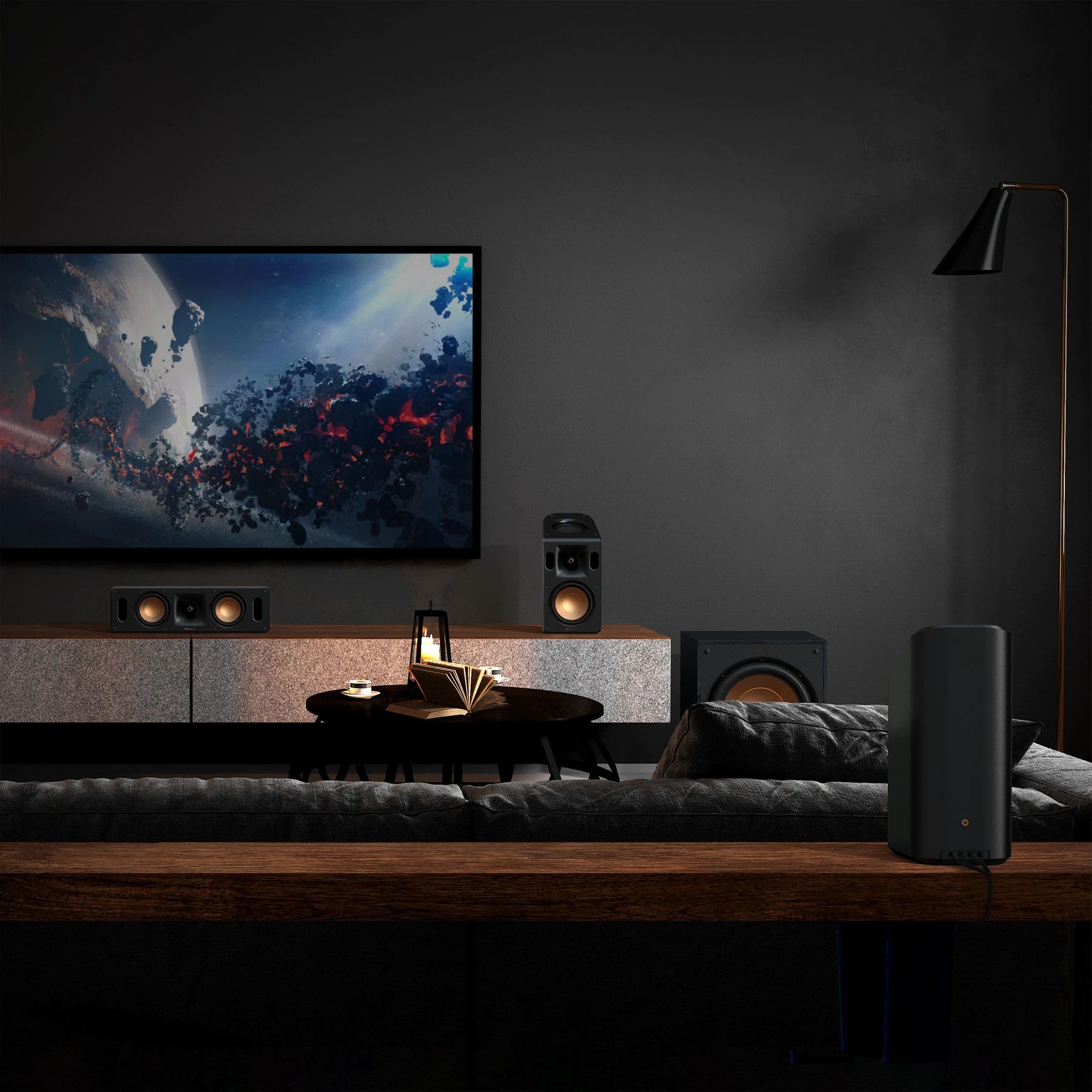 Klipsch Reference Cinema System, Black, Bundle with Onkyo TX-RZ30 170W 9.2-Channel 8K 4K Network AV Receiver