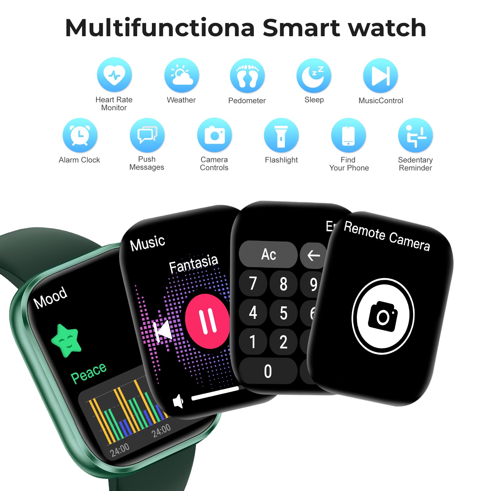 Smart Watch for Men Women with Bluetooth Calls, 1.83