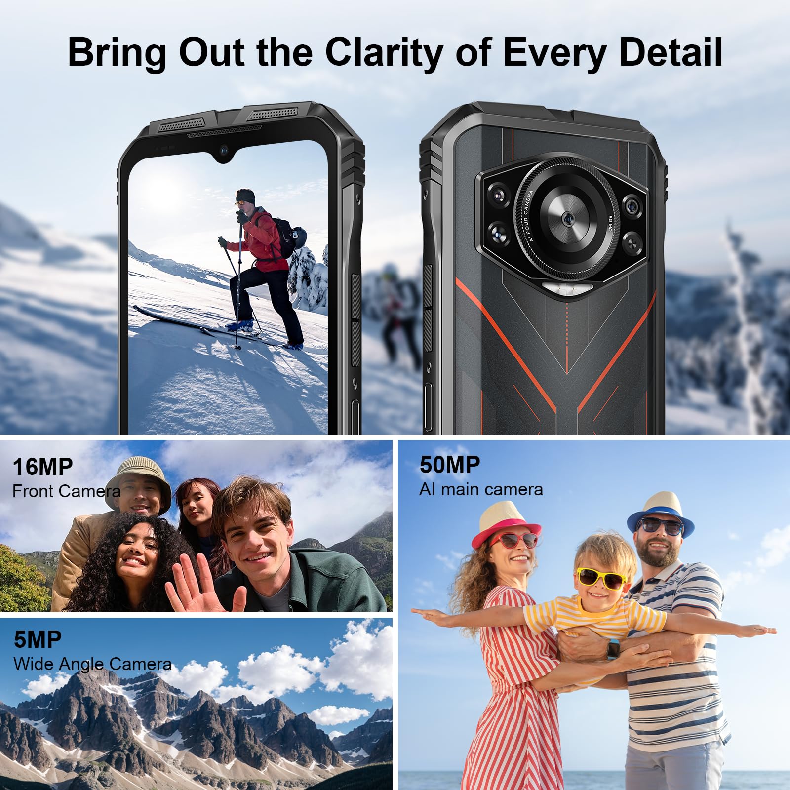 DOOGEE S Cyber Rugged Phone,10800mAh Battery Rugged Phone, 20GB RAM + 256 ROM, 6.58