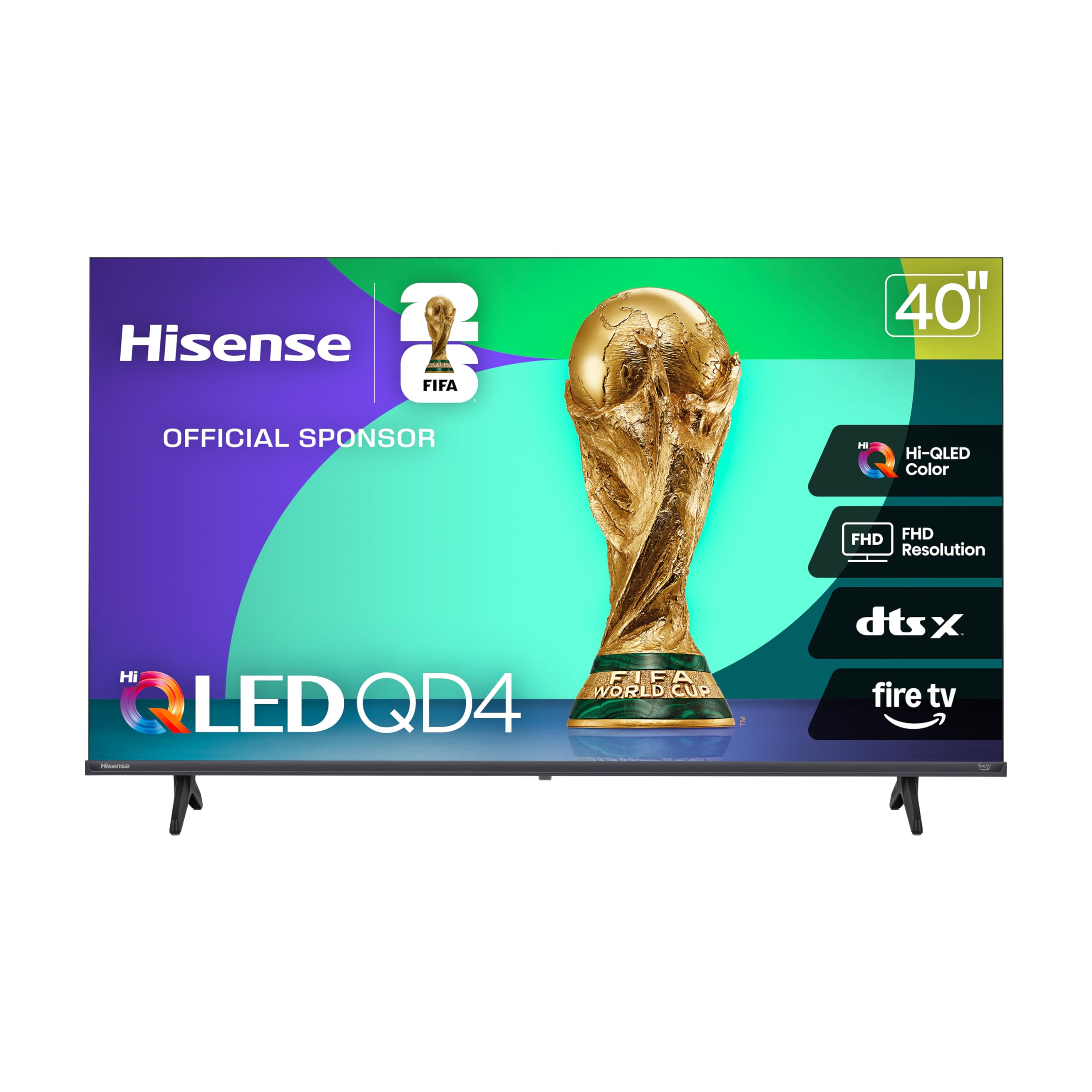 Hisense 40-Inch Class QD4 Series Hi-QLED FHD Smart Fire TV (40QD4QF, 2025 Model) – Quantum Dot Color, DTS Virtual: X, Alexa Built in, Slim Bezel Design
