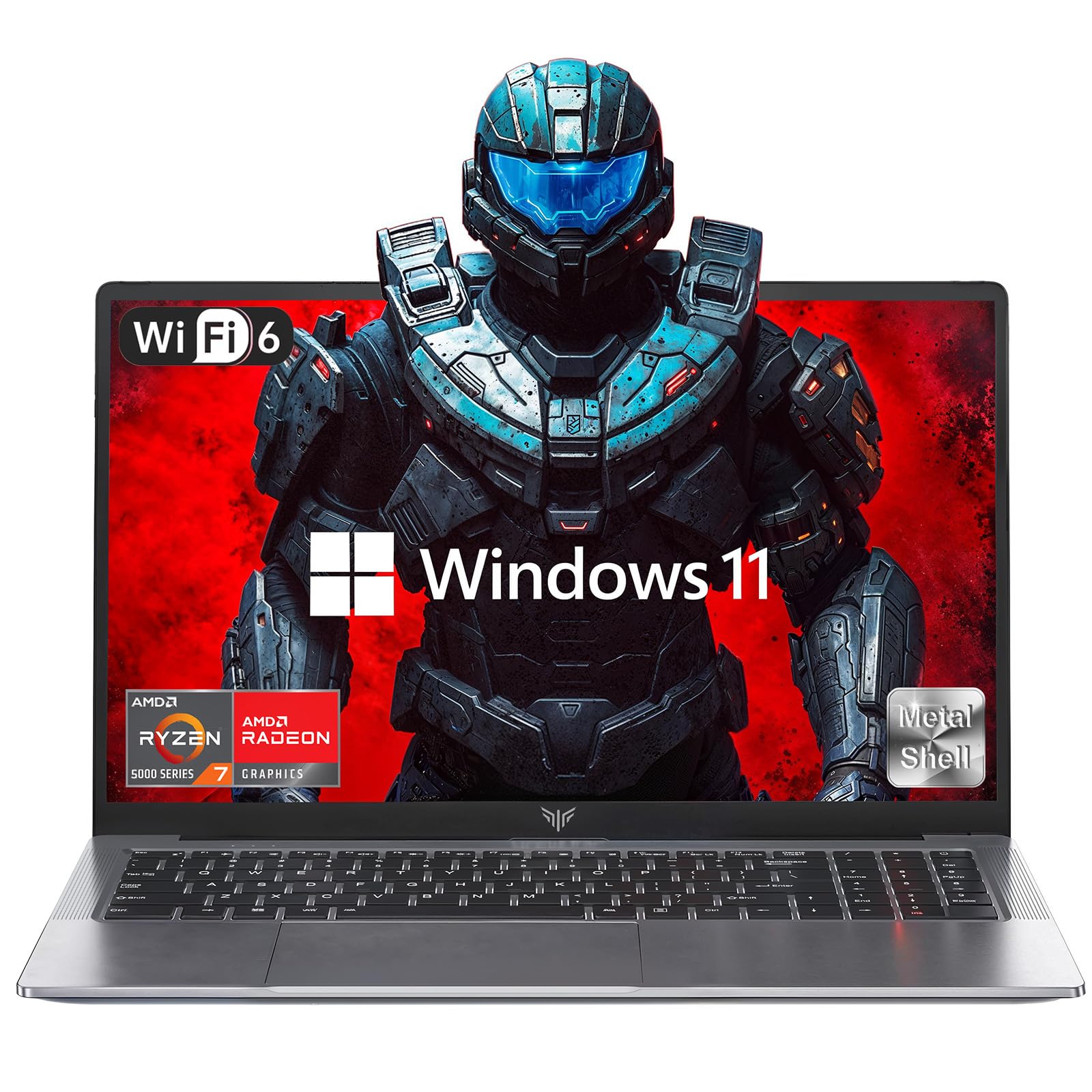 KAIGERR Gaming Laptop, 15.6inch Laptop with AMD Ryzen 7 7730U(8C/16T, Up to 4.5GHz), 16GB RAM 512GB NVMe SSD Windows 11 High Performance Laptop Computer, Up to 2TB, Radeon RX Vega 8 Graphics, WiFi 6