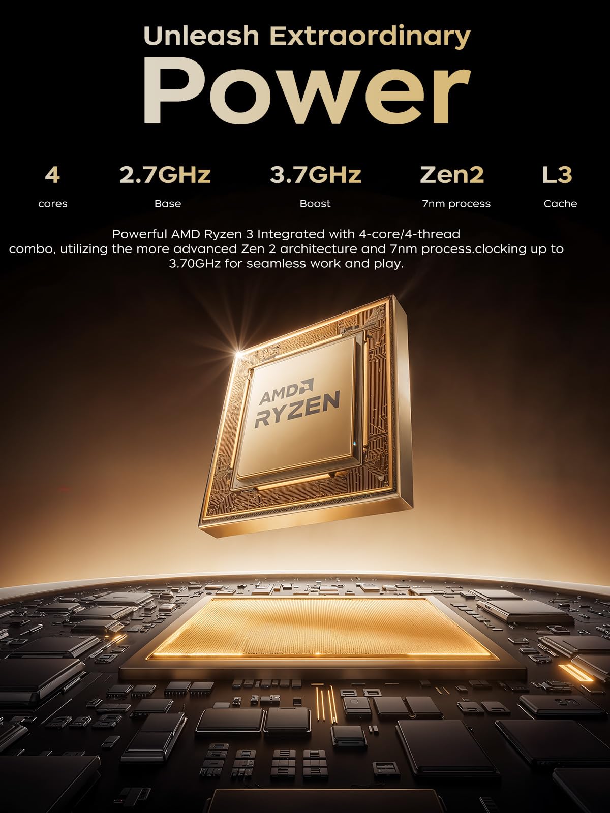 KAIGERR Gaming Laptop, Laptop with AMD Ryzen 4300U(Up to 3.7GHz), 16GB DDR4 512GB SSD Laptop Computer, 16.0inch Windοws 11 Laptop, 1920P FHD Display, WiFi 6, USB3.2, Type_C