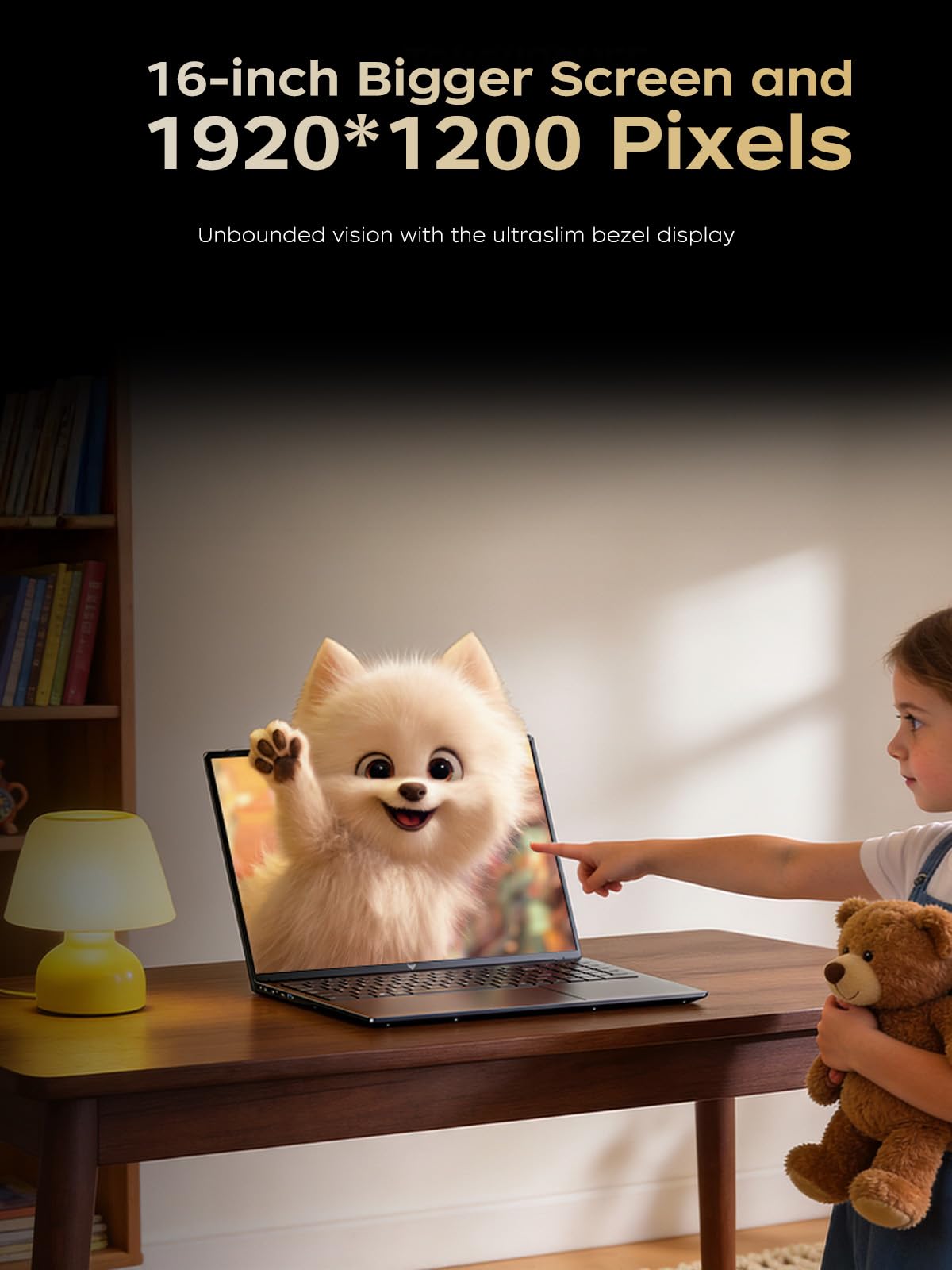 KAIGERR Gaming Laptop, Laptop with AMD Ryzen 4300U(Up to 3.7GHz), 16GB DDR4 512GB SSD Laptop Computer, 16.0inch Windοws 11 Laptop, 1920P FHD Display, WiFi 6, USB3.2, Type_C