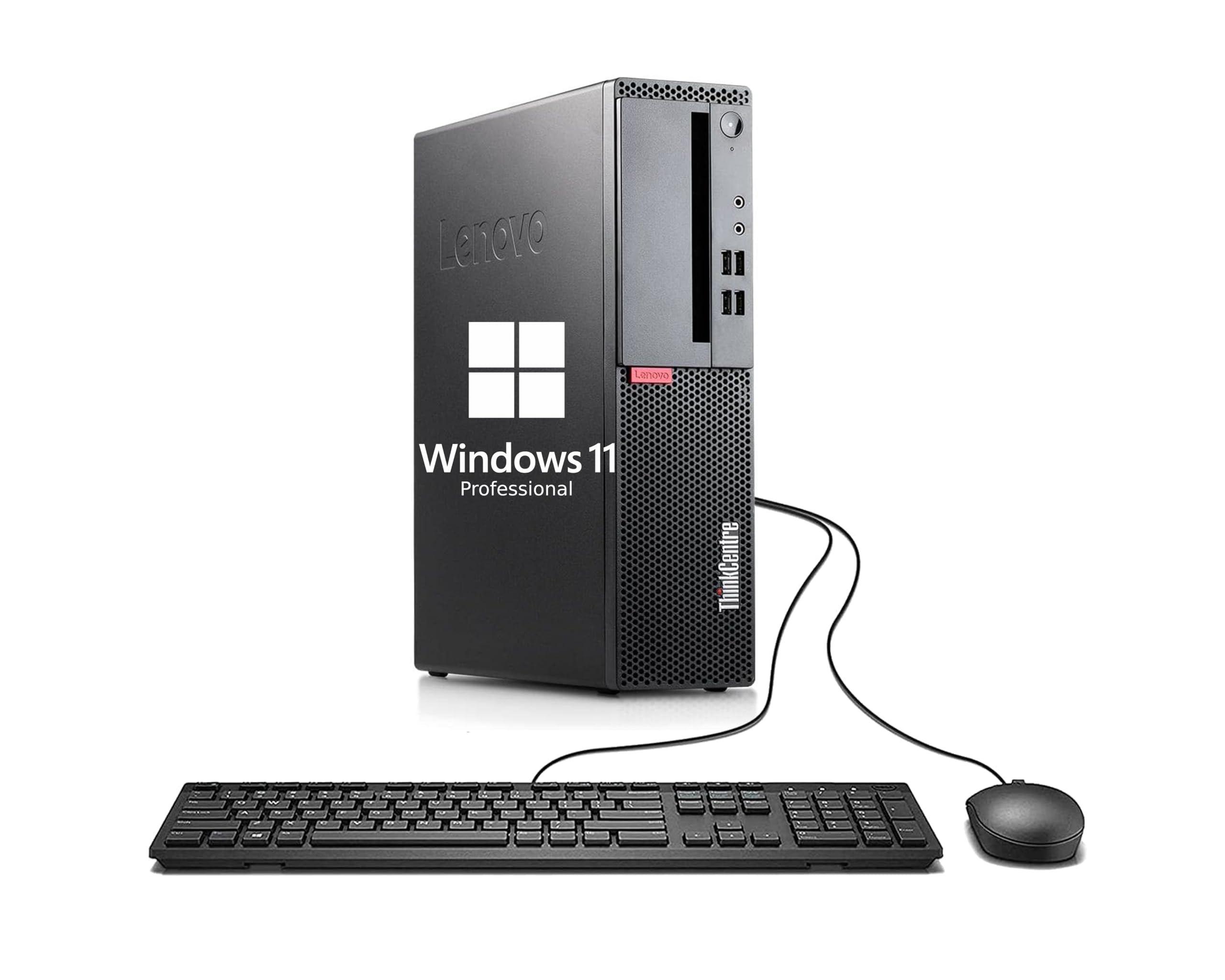 Lenovo ThinkCentre M710 SFF Desktop Computer PC, 6th Gen Core 3.70GHz, 8GB RAM, 256GB SSD, VGA, Keyboard and Mouse, WiFi, BT, Windows 11 Pro (Renewed)