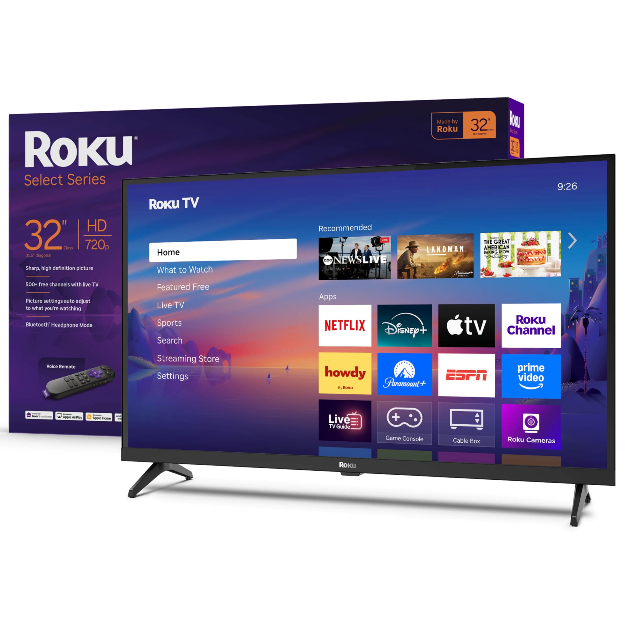 Roku Smart TV 2025 – 40-Inch Select Series, 1080p Full HD TV – Roku TV with Voice Remote – Flat Screen LED Television with Wi-Fi for Streaming Live Local News, Sports, Family Entertainment