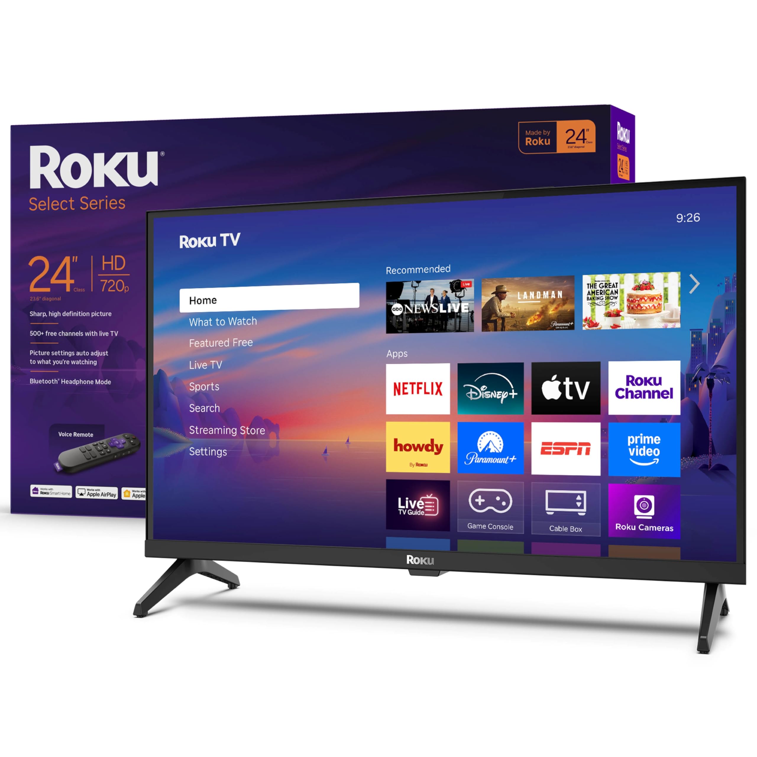 Roku Smart TV 2025 – 40-Inch Select Series, 1080p Full HD TV – Roku TV with Voice Remote – Flat Screen LED Television with Wi-Fi for Streaming Live Local News, Sports, Family Entertainment