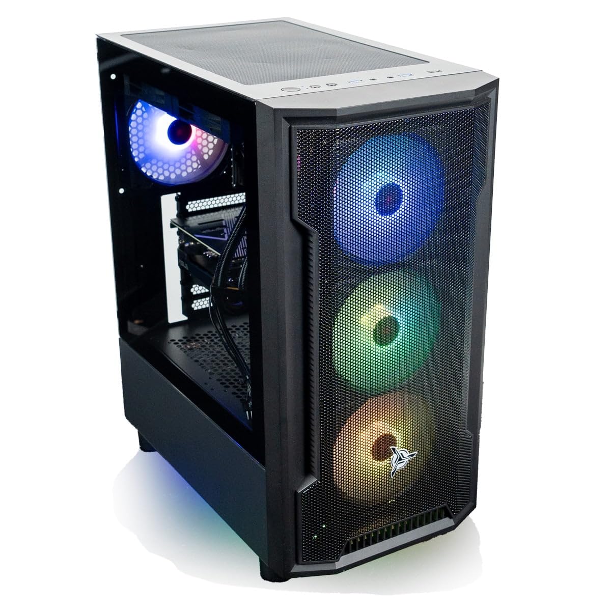 Skytech Gaming Shadow Gaming PC, AMD Ryzen 7 9700X 3.8GHz, NVIDIA RTX 5060 Ti 8GB VRAM, 1TB NVMe SSD, 32GB DDR5 RAM 5600, 650W Gold PSU, 360 ARGB AIO, Wi-Fi, Win 11, Desktop