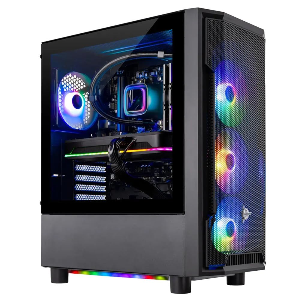 Skytech Gaming Shadow Gaming PC, AMD Ryzen 7 9700X 3.8GHz, NVIDIA RTX 5060 Ti 8GB VRAM, 1TB NVMe SSD, 32GB DDR5 RAM 5600, 650W Gold PSU, 360 ARGB AIO, Wi-Fi, Win 11, Desktop
