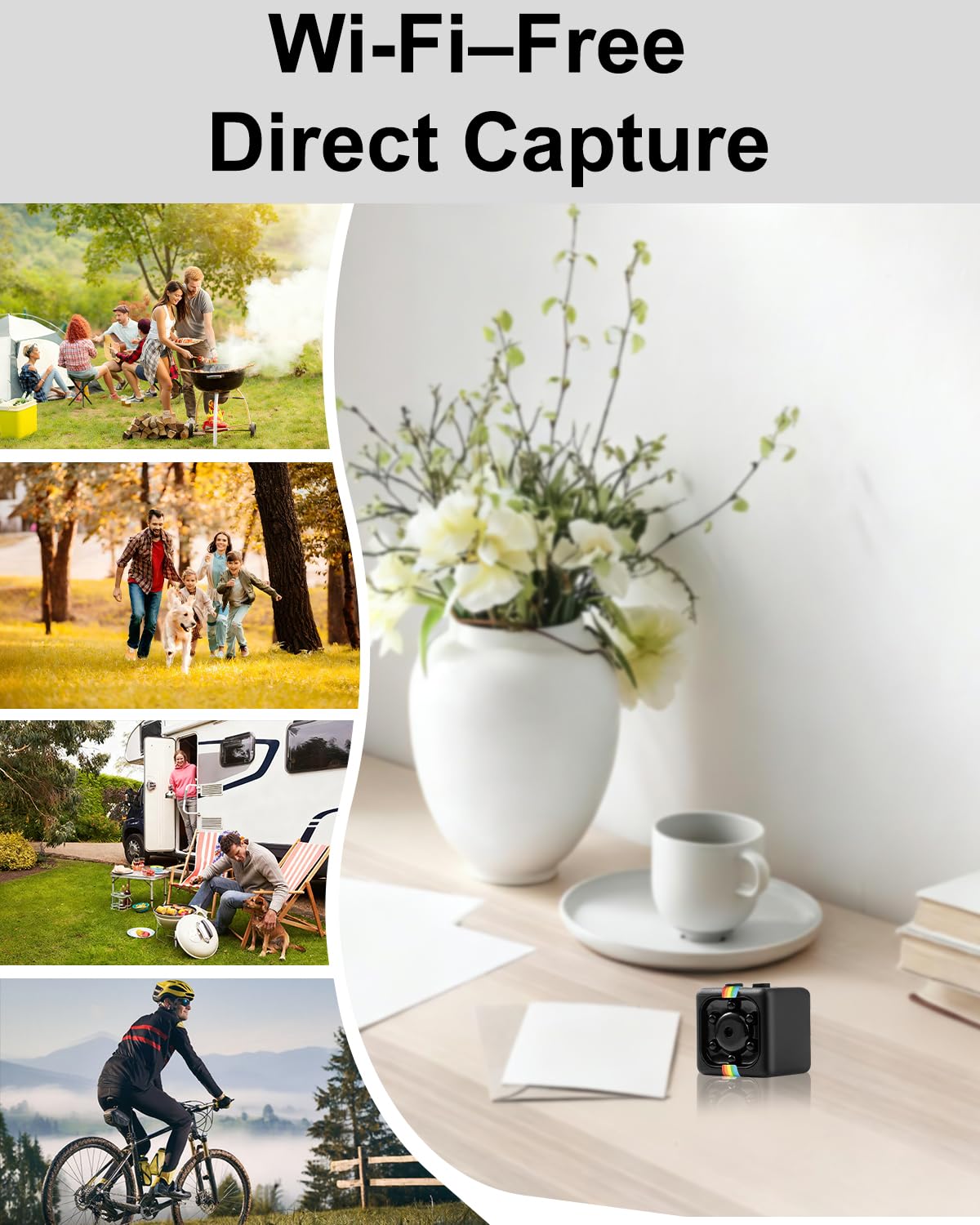 Veralyxa No WiFi Security Camera, Spy Camera with 32GB TF Card, 1080P FHD, Photoshoot, 360° Rotation Bracket, Small Mini Cameras for Indoor, Outdoor Security