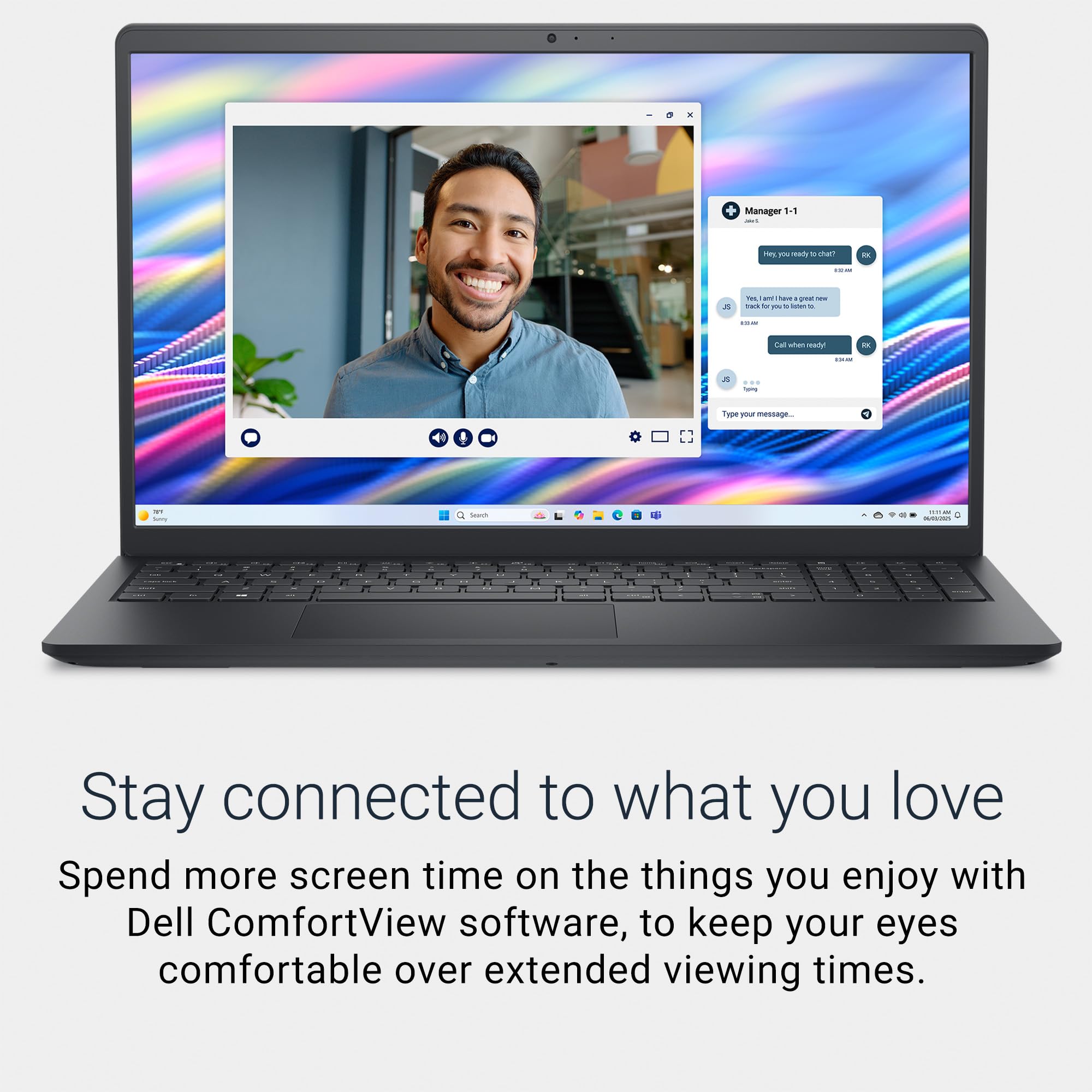 Dell 15 Laptop DC15250-15.6-inch FHD 120Hz Display, Intel Core 3 Processor 100U, 8GB DDR4 RAM, 512GB SSD, Intel UHD Graphics, Windows 11 Home, Onsite Service - Carbon Black