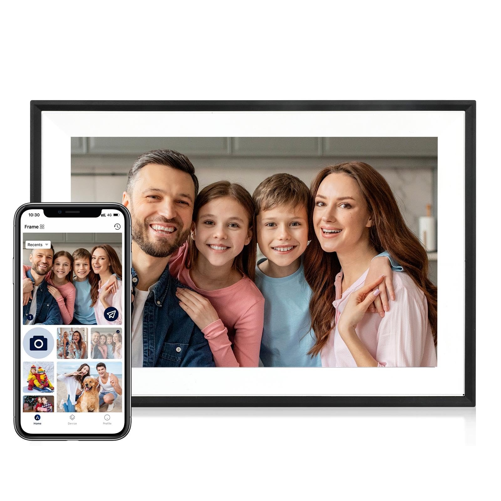 Digital Picture Frame, 10.1 Inch Picture Frame with 1280*800 HD IPS Touch Screen, Smart Digital Photo Frame Built-in 32GB Memory, Auto-Rotate Easy Setup to Share Photos or Videos via AiMOR APP (Black)