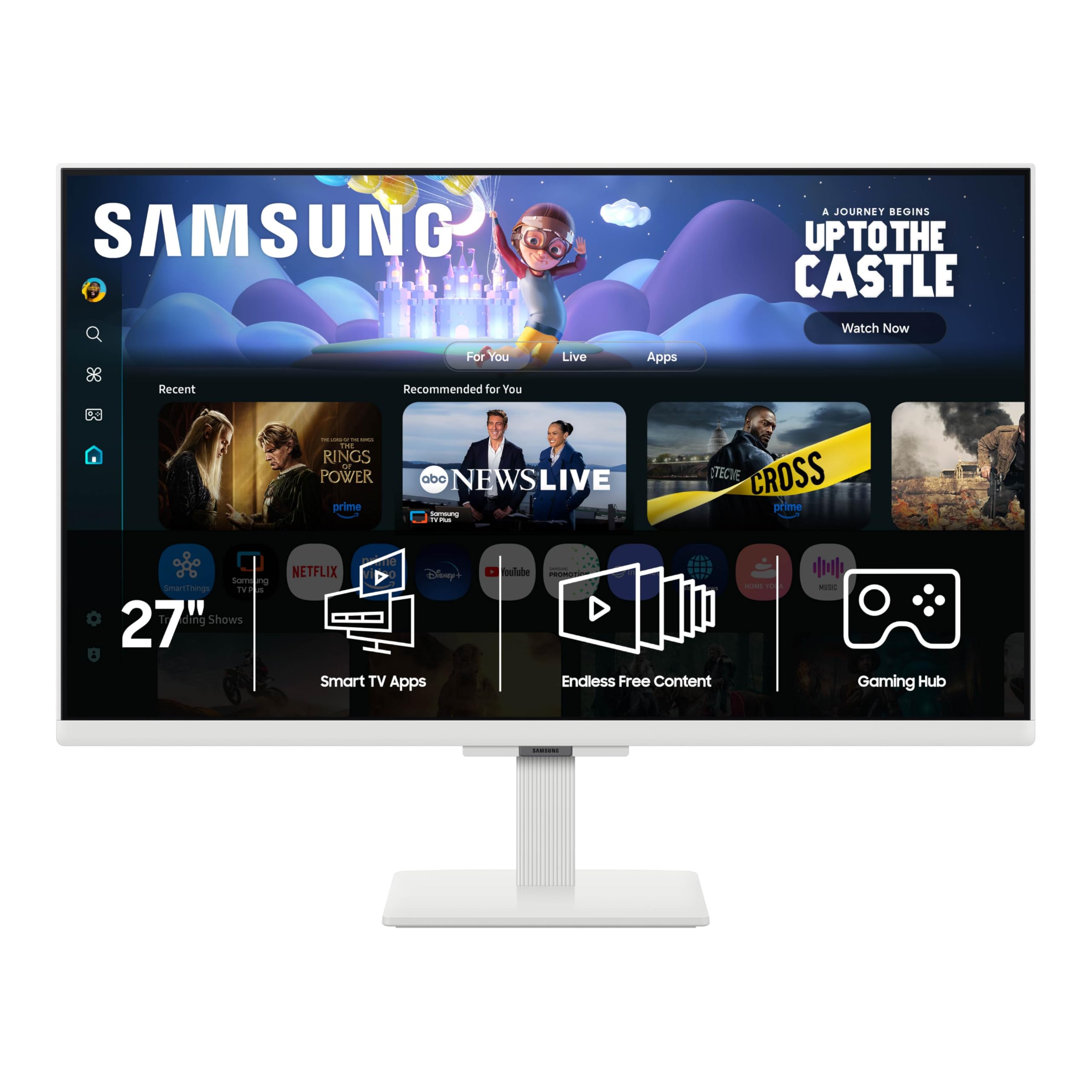 Samsung 27-Inch M5 (M50F) Series FHD Smart Monitor with Streaming TV, Speakers, HDR10, Gaming Hub, Multiple Ports, Workout Tracker, Vision Accessibility Tools, Black, LS27FM502ENXZA