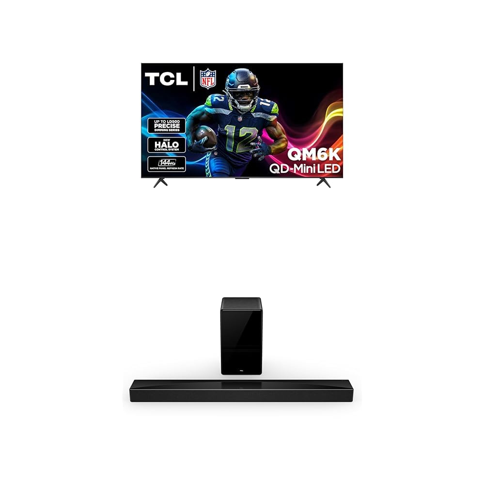 TCL 75 Inch Class QM6K Series | Mini LED QLED 4K HDR | 75QM6K, 2025 Model | 120HZ-144HZ High Brightness Smart Google TV Dolby Atmos Onkyo Audio | Voice Remote Alexa Gaming Streaming Television