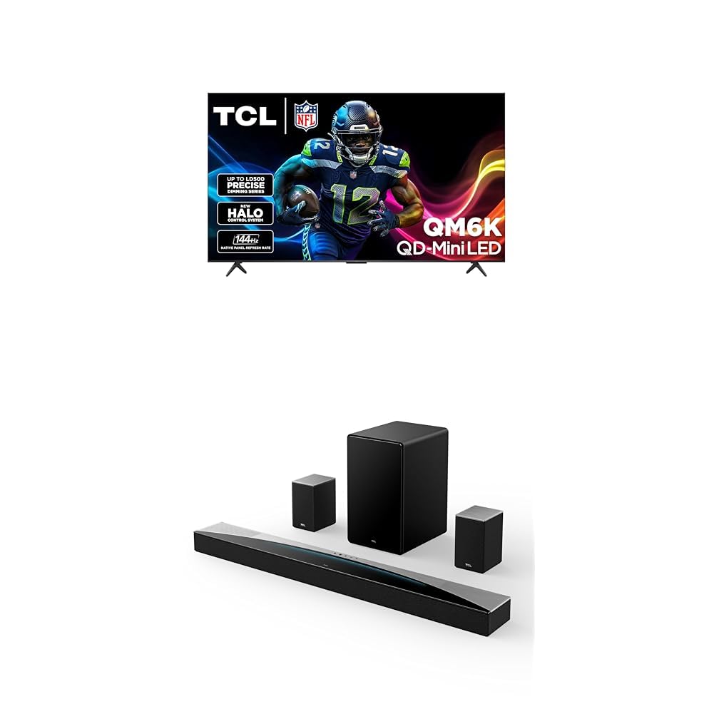TCL 75 Inch Class QM6K Series | Mini LED QLED 4K HDR | 75QM6K, 2025 Model | 120HZ-144HZ High Brightness Smart Google TV Dolby Atmos Onkyo Audio | Voice Remote Alexa Gaming Streaming Television