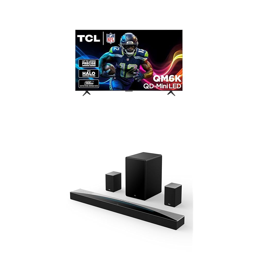 TCL 75 Inch Class QM6K Series | Mini LED QLED 4K HDR | 75QM6K, 2025 Model | 120HZ-144HZ High Brightness Smart Google TV Dolby Atmos Onkyo Audio | Voice Remote Alexa Gaming Streaming Television