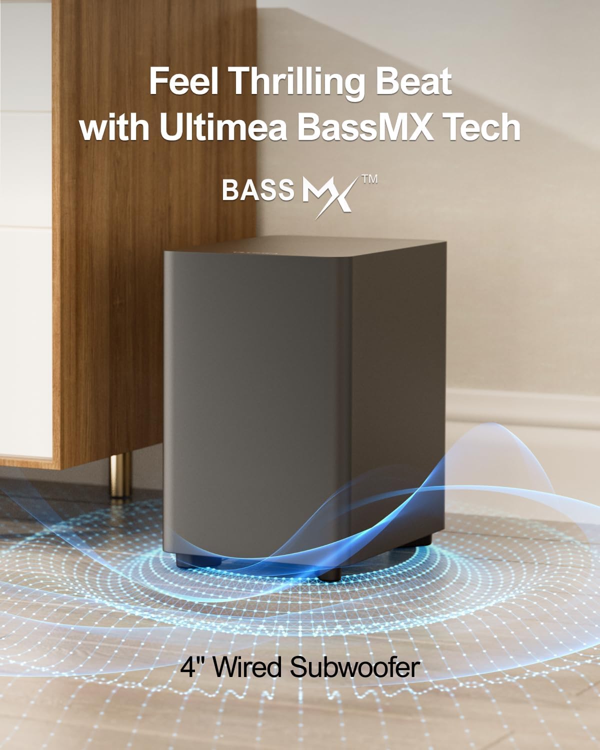 ULTIMEA 7.1ch Surround Sound Bar for Smart TV, 330W Peak Power, Virtual Surround Sound System for TV, Home Theater Soundbar with 4 Surround Speakers, App Control, Opt/AUX/BT, Aura A40 (2026 Upgraded)