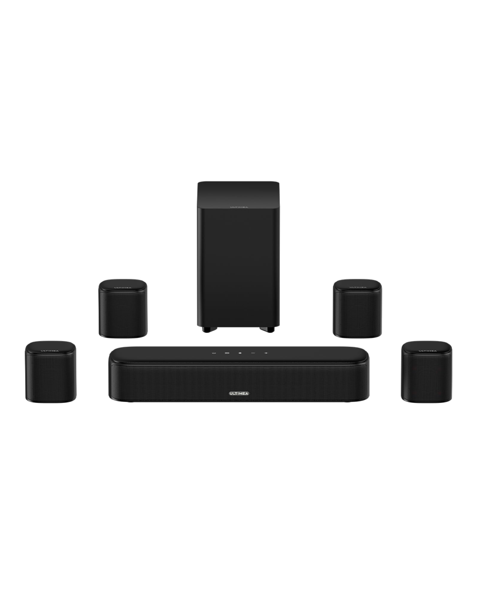 ULTIMEA 7.1ch Surround Sound Bar for Smart TV, 330W Peak Power, Virtual Surround Sound System for TV, Home Theater Soundbar with 4 Surround Speakers, App Control, Opt/AUX/BT, Aura A40 (2026 Upgraded)