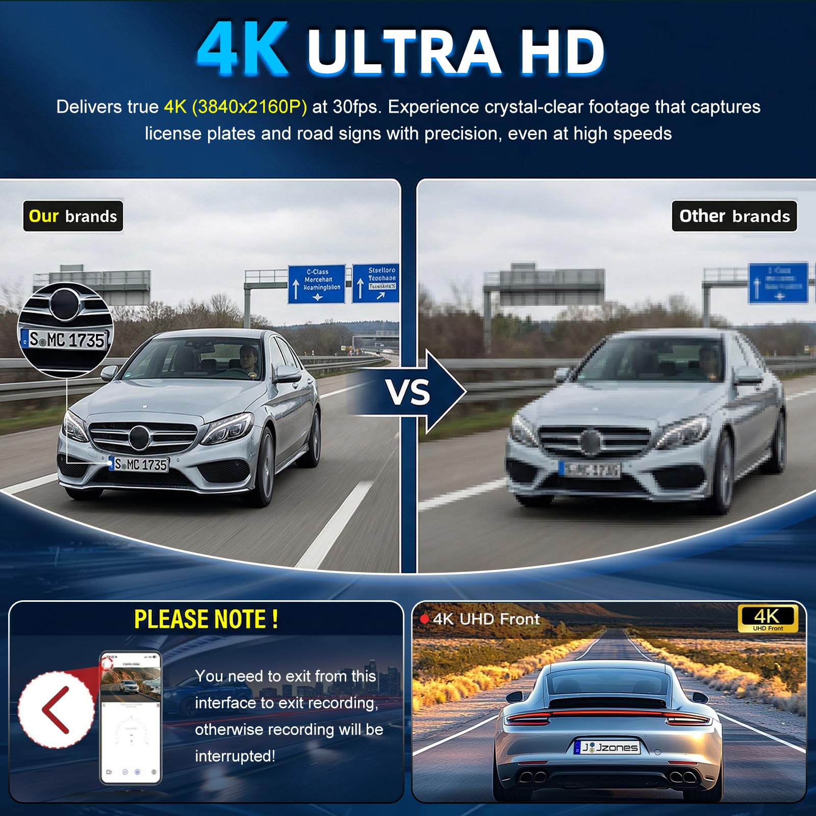 4K Dash Cam Dedicated for Mazda CX5 2019-2025 & CX9 2020-2024, Fit Mazda 2.5 S, OEM Style Hidden Car Recorder with 64GB Card, UHD 2160P, Sunroof Plug Power, UHD 2160P, Night Vision, WiFi, G-Sensor