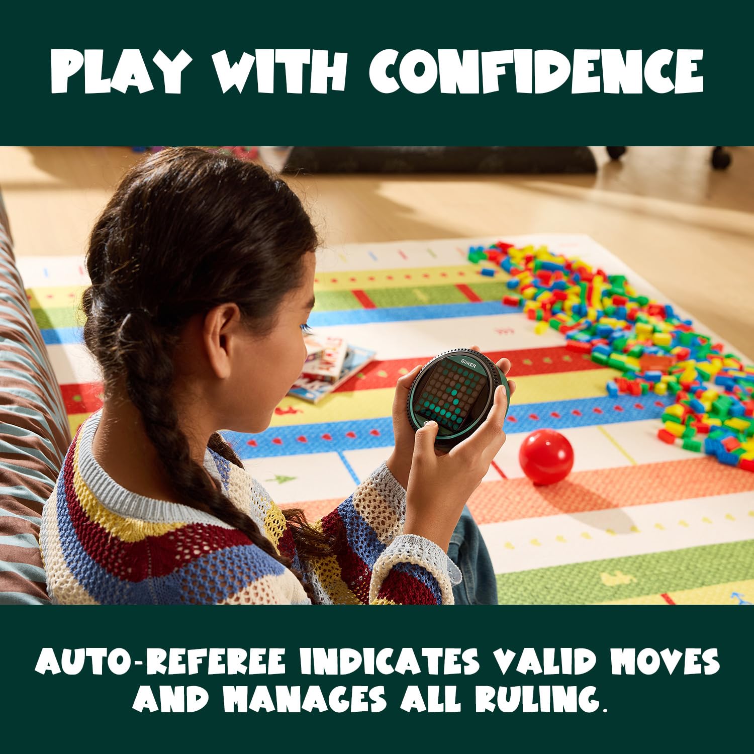 GiiKER Super Reversi - Electronic Strategy Board Game with AI Opponent, Smart Handheld Logic Puzzle & Brain Teaser for Kids and Adults, Portable Travel Toy with 3 Game Modes & 500 Challenges