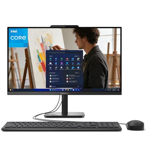Lenovo IdeaCentre 24 23.8″ All-in-one with Lifetime Office 365 for Web, 8GB DDR4 RAM, 512GB PCIe SSD, Intel N100 Processor, FHD AIO Desktop Computer, WiFi 6, Bluetooth, Jet Black, Win 11 Home