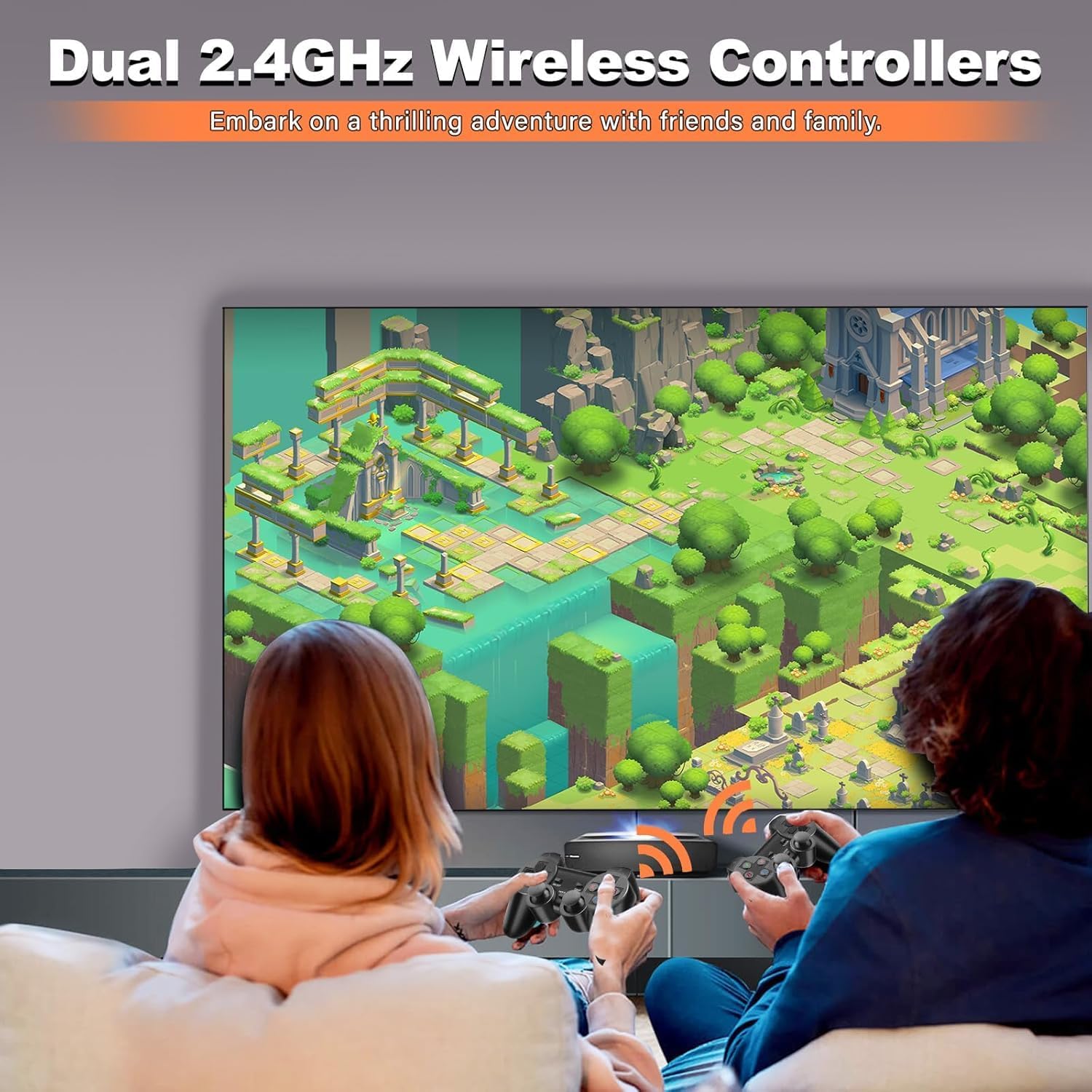 LIUWEI New Retro Gaming Console & Game Stick Pro - 20,000+ Classic Video Games, 23 Emulators, Dual Wireless Controllers, 4K HDMI Output, Plug & Play, Compatible with TV, PC, Projector, 64GB