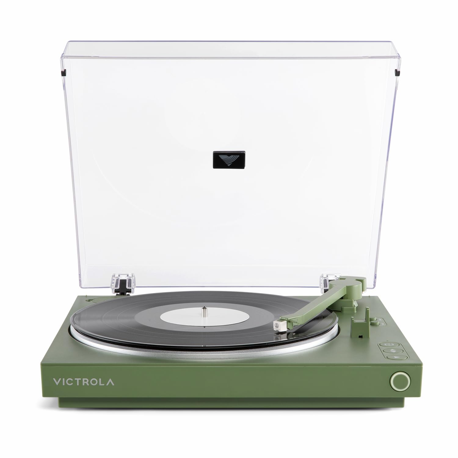 Victrola Fully Automatic Bluetooth Turntable w Audio Technica ATN3600L Cartridge, Automatic Repeat Function, 2-Speed Vinyl Record Player, Wireless Bluetooth Streaming, Preamp & Aluminum Platter Green